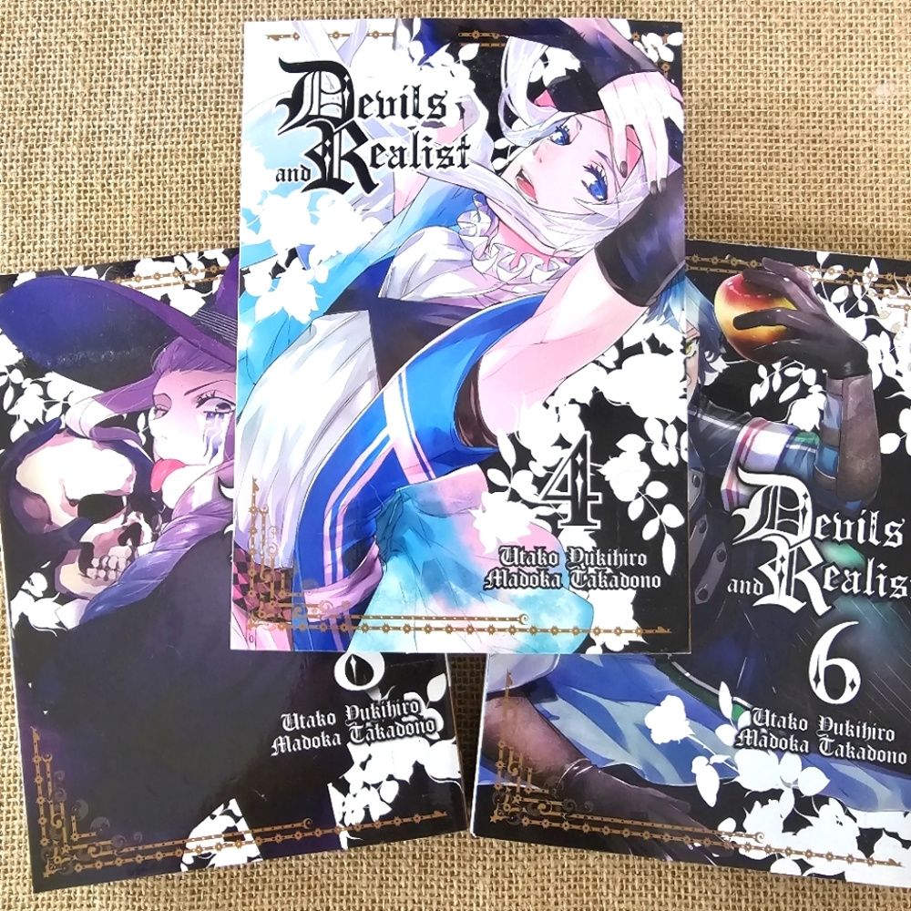 Devils and Realist Manga 4, 6, and 8 by Utako Yukihiro art by Madoka Takadono